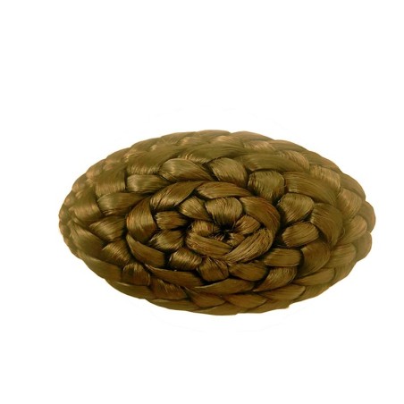 Moño ovalado cabello natural