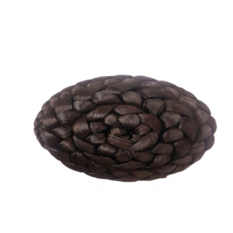 Moño ovalado cabello natural