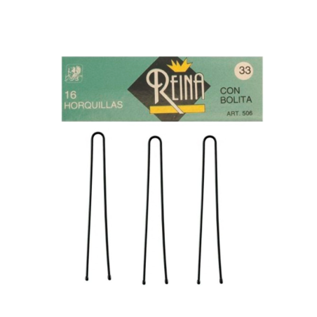Gancho Reina nº 33 liso largo color negro CON BOLA
