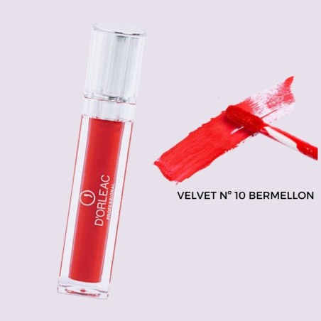 Labial Velvet D´Orleac, líquido,  mate, suave, ligero, aterciopelado, 