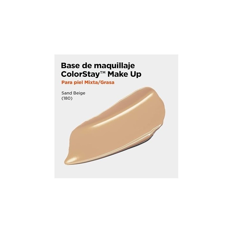 Base de maquillaje ColorStay piel Mixta/Grasa, flexible, resistente, f