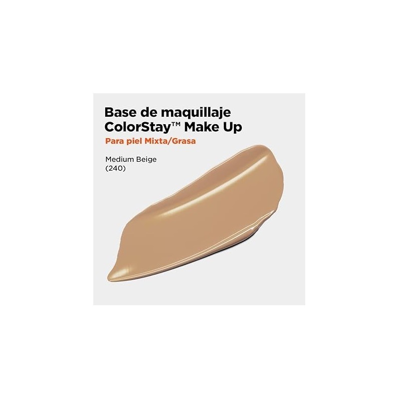 Base de maquillaje ColorStay piel Mixta/Grasa, flexible, resistente, f