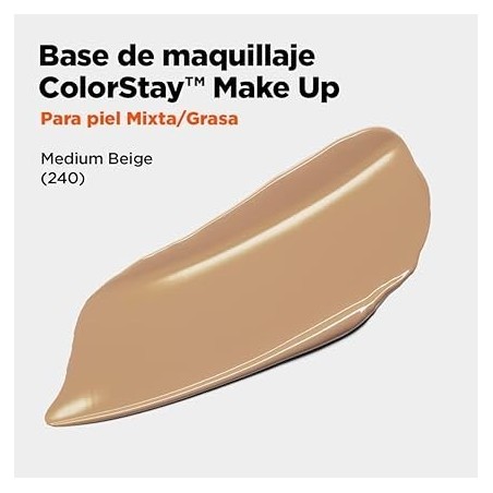 Base de maquillaje ColorStay piel Mixta/Grasa, flexible, resistente, f